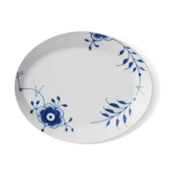 Royal Copenhagen Blå Mega Riflet Dyb Oval Tallerken