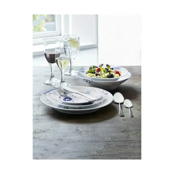 Royal Copenhagen Blå Mega Riflet Desserttallerken #6 - Billede 4