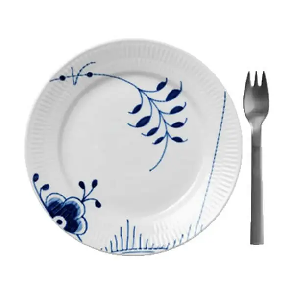 Royal Copenhagen Blå Mega Riflet Desserttallerken #2 - Billede 4