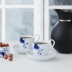 Royal Copenhagen Blå Mega Riflet Kopper - 2 Stk.