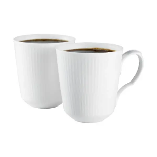 Royal Copenhagen Hvid Riflet Krus - 2 Stk. - Billede 4