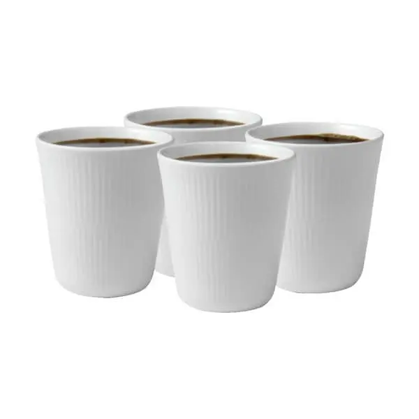 Royal Copenhagen Hvid Riflet Termokopper - 4 Stk. - Billede 2