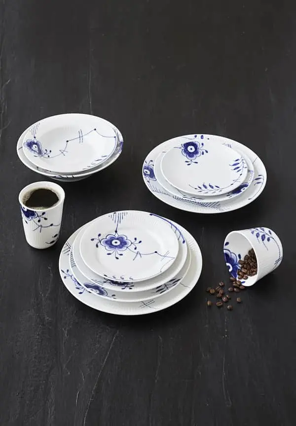 Royal Copenhagen Blå Mega Riflet Desserttallerken #6 - Billede 2