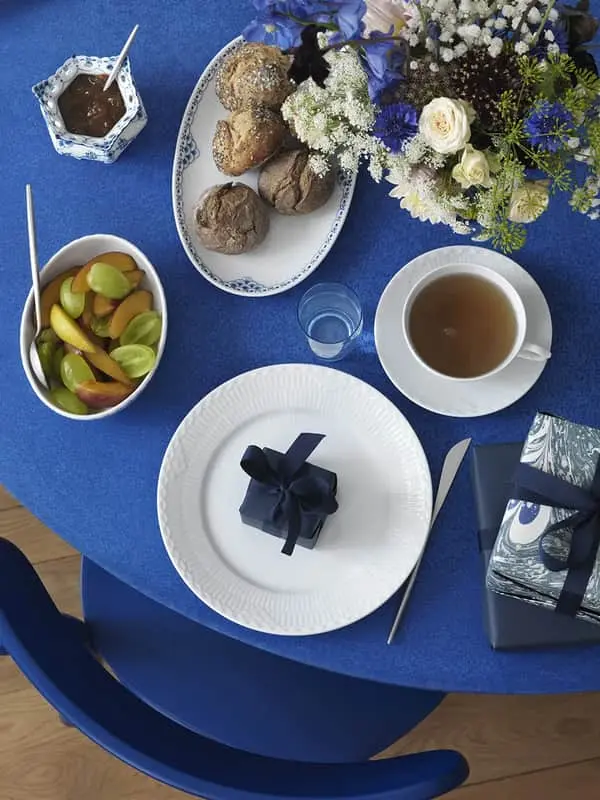 Royal Copenhagen Hvid Halvblonde Kagetallerken - Billede 2