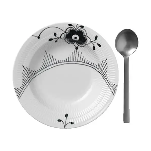 Royal Copenhagen Sort Mega Riflet Dyb Tallerken #1 - Billede 3