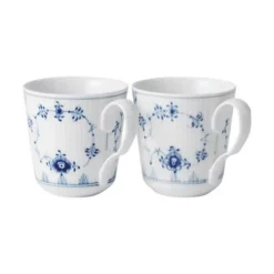 Royal Copenhagen Musselmalet Riflet Krus - 2 Stk.