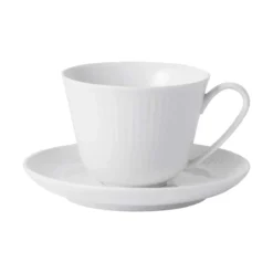 Royal Copenhagen Hvid Riflet Kop M. Underkop