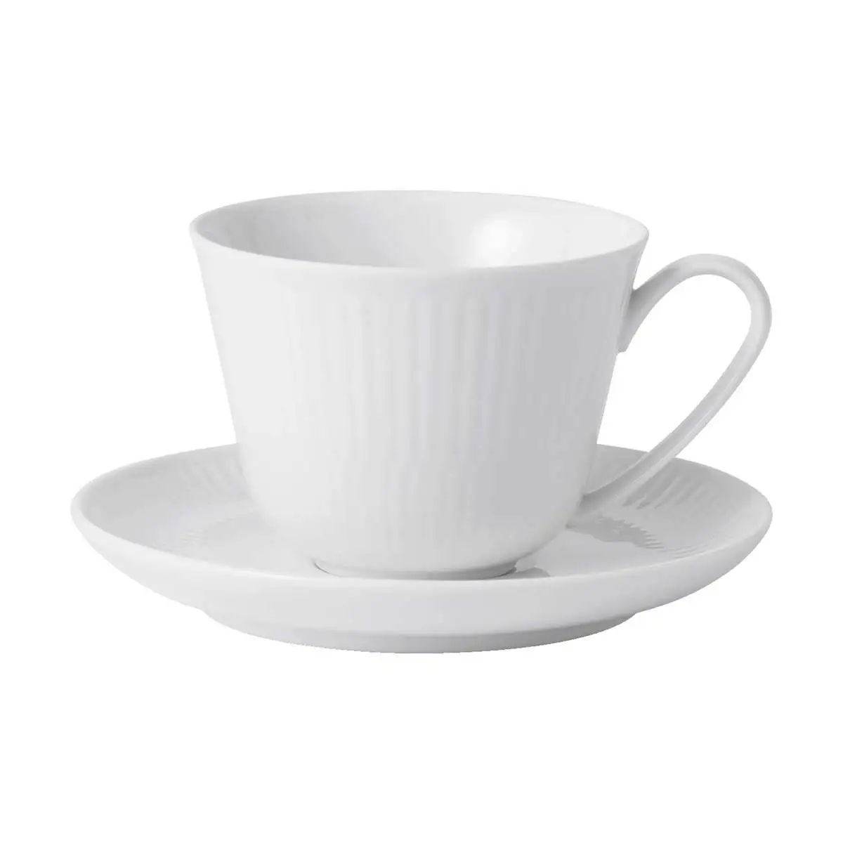 Royal Copenhagen Hvid Riflet Kop M. Underkop