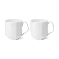 Royal Copenhagen Hvid Facet Krus - 2 Stk.