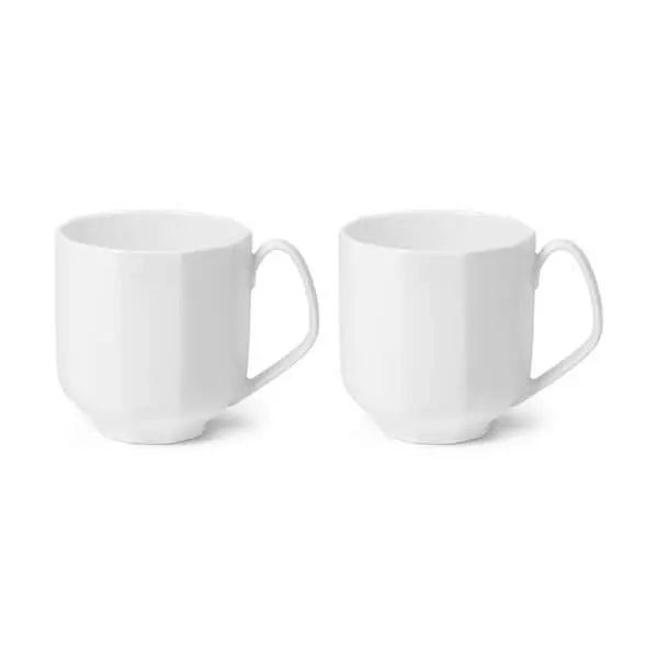 Royal Copenhagen Hvid Facet Krus - 2 Stk.