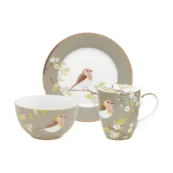 Pip Studio Blushing Birds Morgenmadssæt - 3 Dele