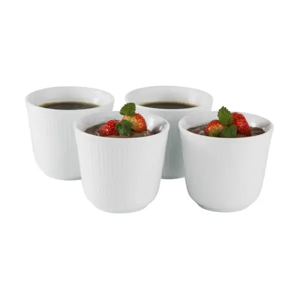 Royal Copenhagen Hvid Riflet Termokopper - 4 Stk. - Billede 4