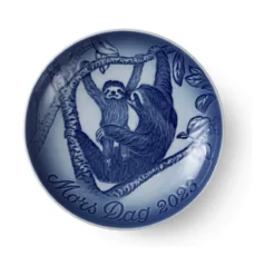 Royal Copenhagen Bing & Grøndahl Mors Dags Platte - Dovendyr Med Unge