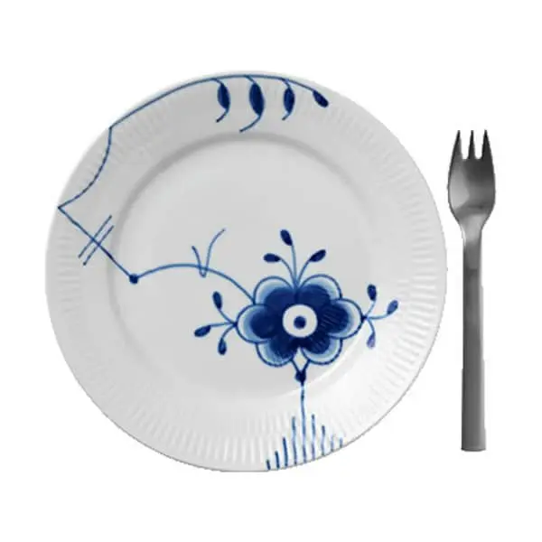 Royal Copenhagen Blå Mega Riflet Desserttallerken #6 - Billede 3