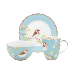 Pip Studio Blushing Birds Morgenmadssæt - 3 Dele