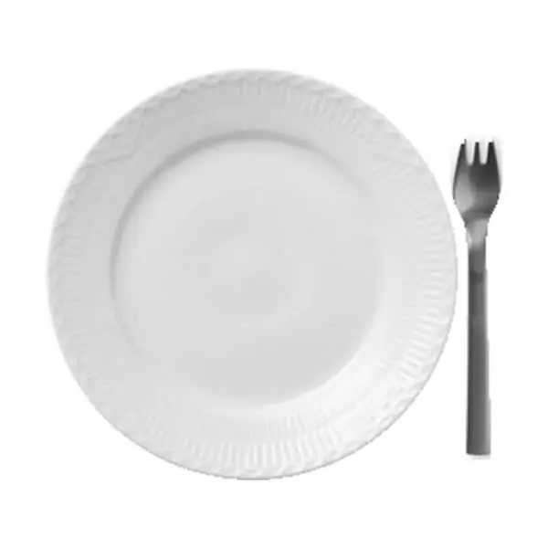 Royal Copenhagen Hvid Halvblonde Kagetallerken - Billede 4