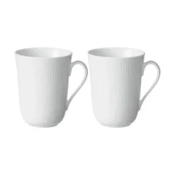 Royal Copenhagen Hvid Riflet Krus - 2 Stk.