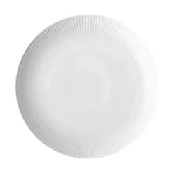 Royal Copenhagen Hvid Riflet Coupe Middagstallerken